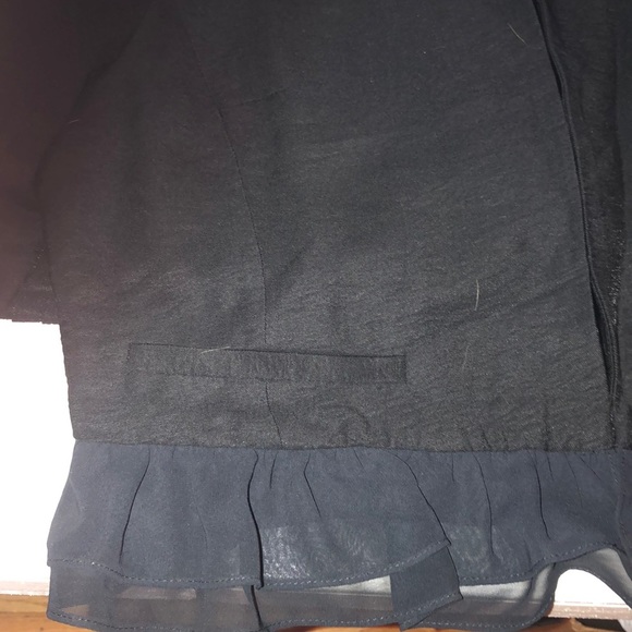 Elle size large black 3/4 sleeve jacket sheer trim eye hook closure fits 10/12 - Picture 6 of 13